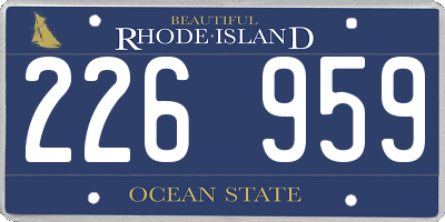 RI license plate 226959