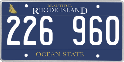 RI license plate 226960