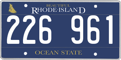 RI license plate 226961