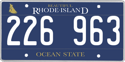 RI license plate 226963