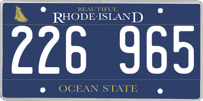 RI license plate 226965