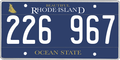 RI license plate 226967