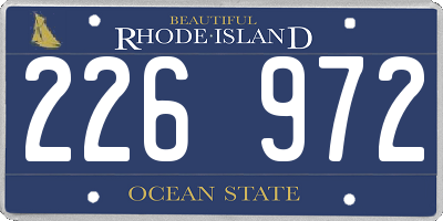 RI license plate 226972