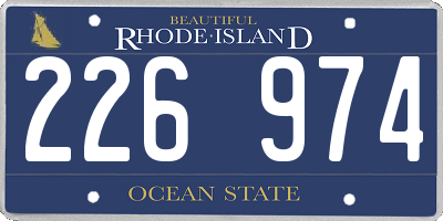 RI license plate 226974