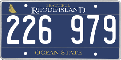 RI license plate 226979
