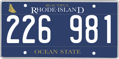 RI license plate 226981