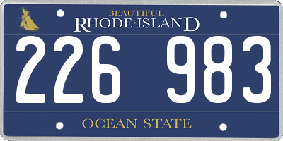 RI license plate 226983