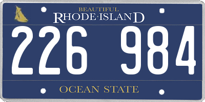 RI license plate 226984