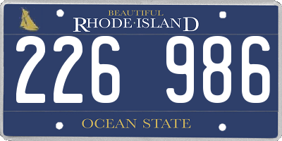 RI license plate 226986