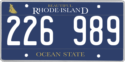 RI license plate 226989