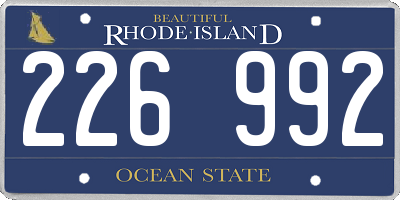 RI license plate 226992
