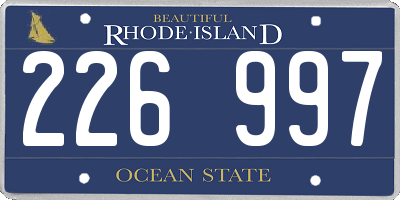 RI license plate 226997