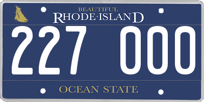 RI license plate 227000