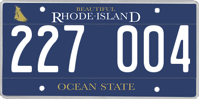 RI license plate 227004