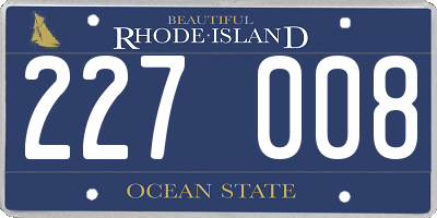 RI license plate 227008