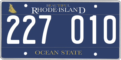 RI license plate 227010
