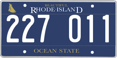 RI license plate 227011