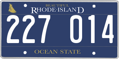 RI license plate 227014