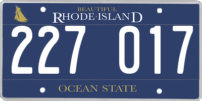 RI license plate 227017