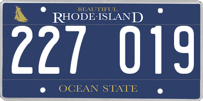 RI license plate 227019