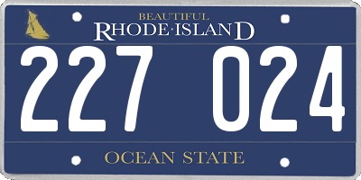 RI license plate 227024