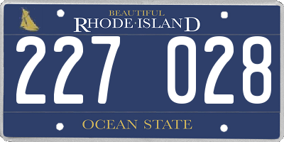 RI license plate 227028