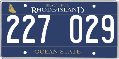 RI license plate 227029