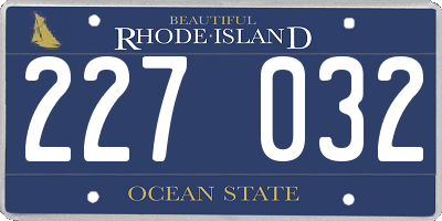 RI license plate 227032