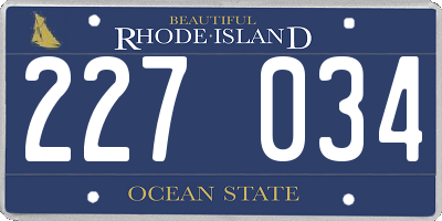 RI license plate 227034