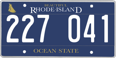 RI license plate 227041