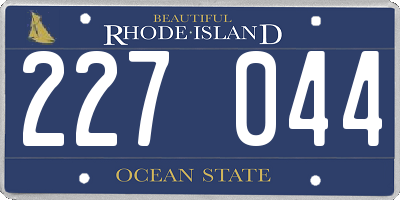 RI license plate 227044