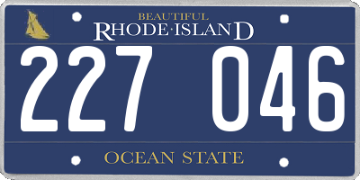 RI license plate 227046