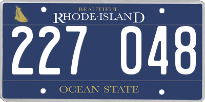 RI license plate 227048