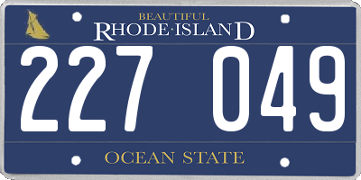 RI license plate 227049