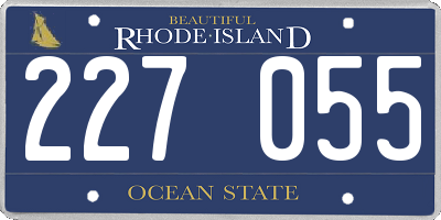 RI license plate 227055