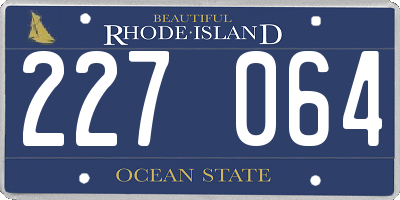 RI license plate 227064