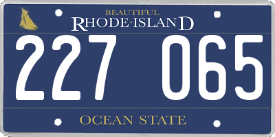RI license plate 227065