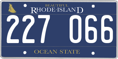 RI license plate 227066