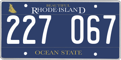 RI license plate 227067