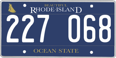 RI license plate 227068