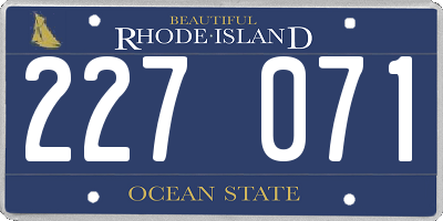 RI license plate 227071
