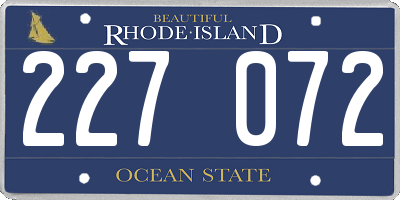 RI license plate 227072
