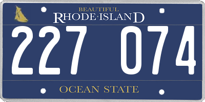 RI license plate 227074