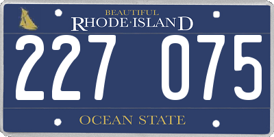 RI license plate 227075