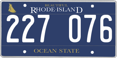 RI license plate 227076