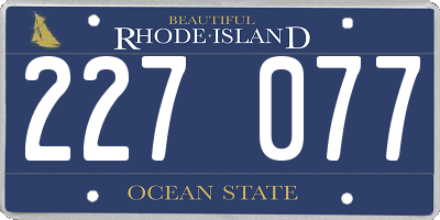 RI license plate 227077