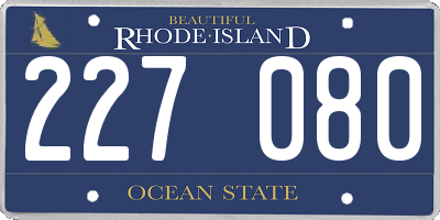 RI license plate 227080