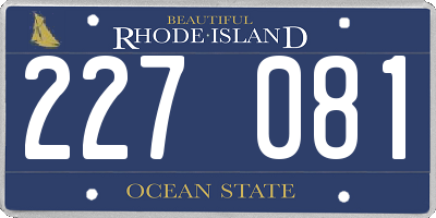 RI license plate 227081