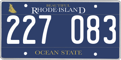 RI license plate 227083