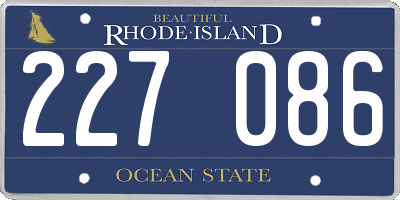 RI license plate 227086